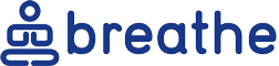 Blue meditation figure beside the word “breathe”