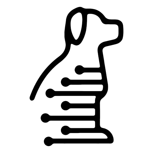 Abstract black line icon with looping curves and horizontal strokes on a transparent background